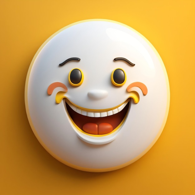 3d illustration de l'icône emoji sourire