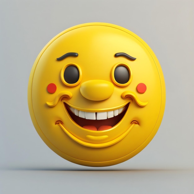 3d illustration de l'icône emoji sourire