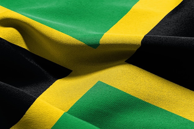 3D illustration libre drapeau de la Jamaïque