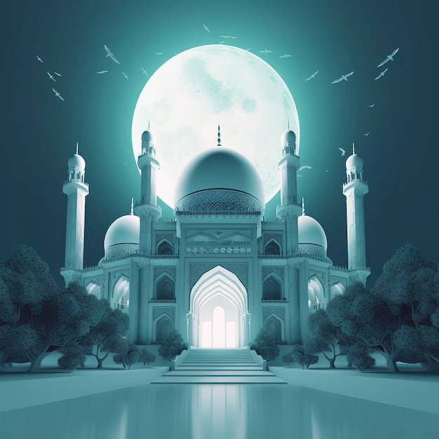 3d illustration d'une mosquée générer ai