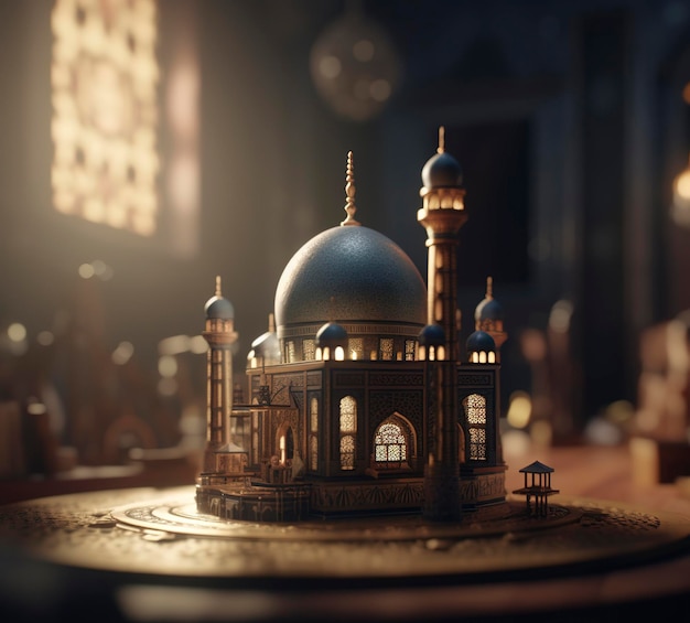 3d illustration d'une mosquée générer ai