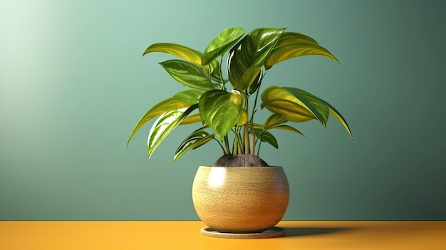 3d illustration de plante en pot