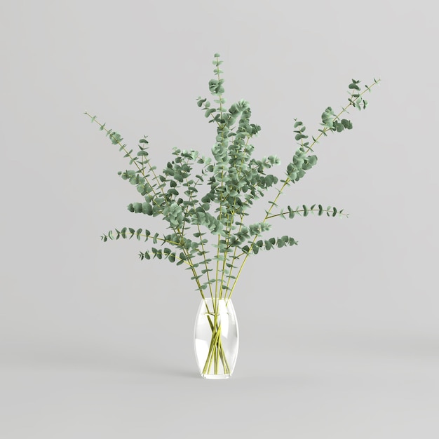 3d illustration de vase décoratif à l'intérieur isolé sur fond blanc