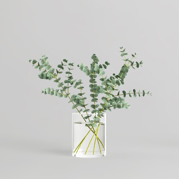 3d illustration de vase décoratif à l'intérieur isolé sur fond blanc