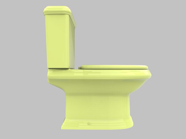 3d jaune isolé siège placard toilette wc porcelaine illustration