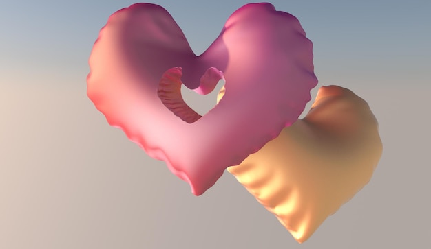 3D Love Heart Balloon Valentine Render