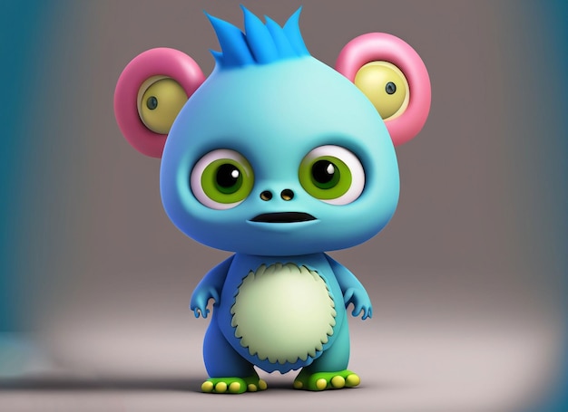 3d mignon bébé monstre