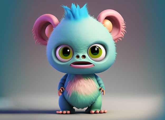 3d mignon bébé monstre