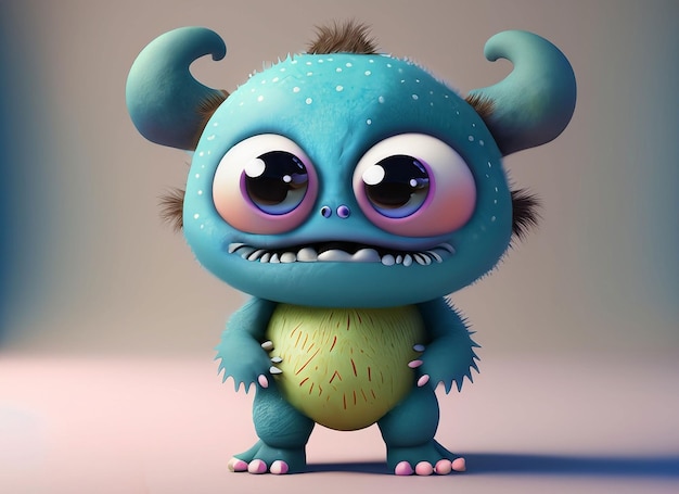 3d mignon bébé monstre