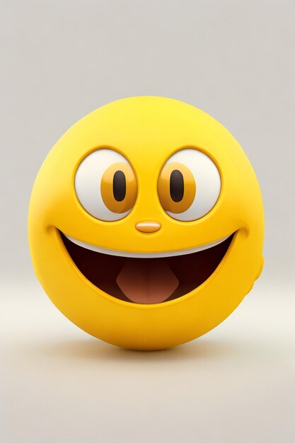 3D mignon emoji heureux fond jaune et blanc