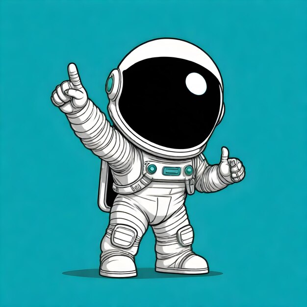 3D mignon homme de l'espace personnage de dessin animé illustration fusée missile pièce vector art modélisation astronaute