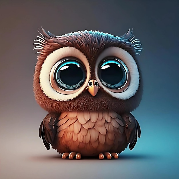 3d mignon personnage de hibou