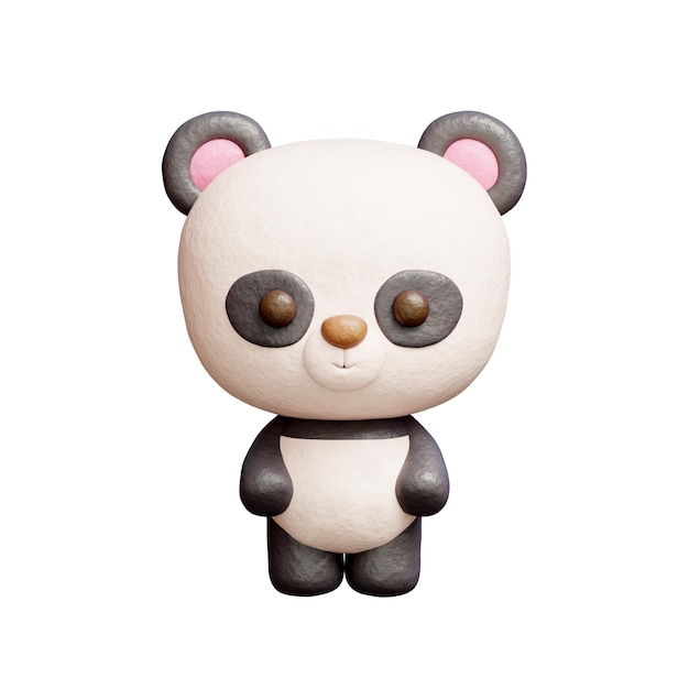 3D panda mignon debout personnage d'animal de dessin animé rendu 3D