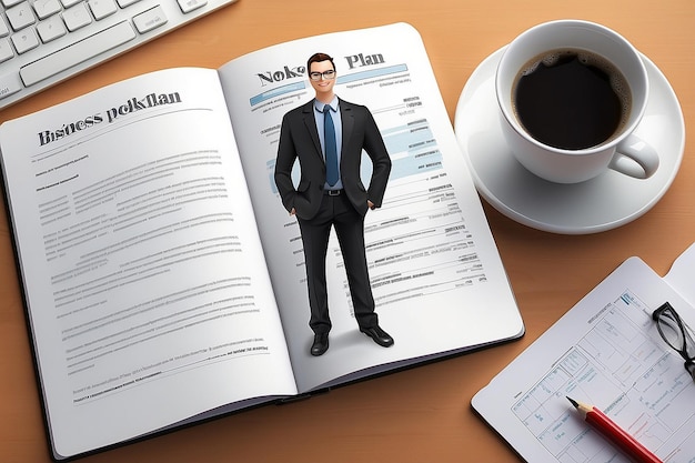 Photo 3d personnes homme personne et cahier