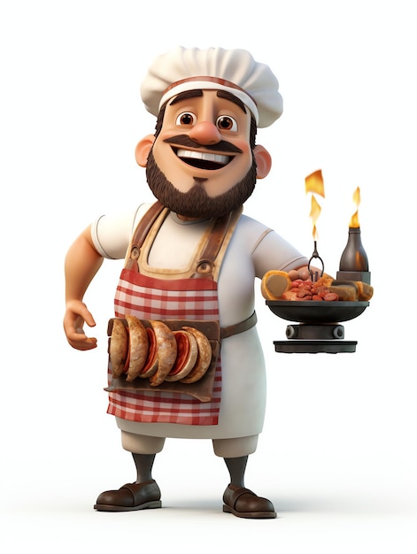 Photo 3d pixar portraits de personnages cheff