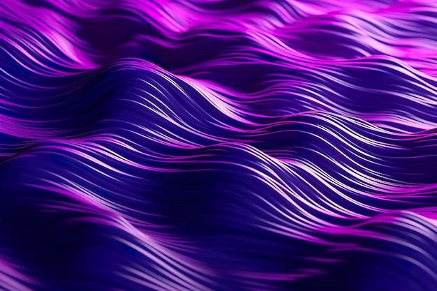 La 3D rend les ondes technologiques avec des couleurs violettes et vives