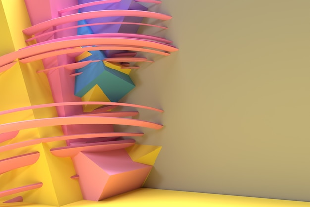 3D Render Abstract background avec l'espace de votre texte. Conception d'illustration 3d numérique.