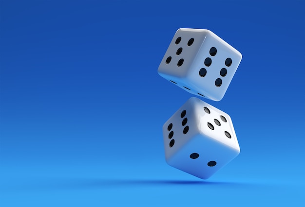 3D Render Falling Casino Dice Icon illustration Design.