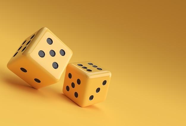 3D Render Falling Casino Dice Icon illustration Design.