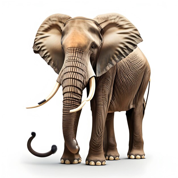 3d Rendering African Forest Elephant Animal AI Generative (Générateur d'intelligence artificielle pour les animaux de la forêt africaine)