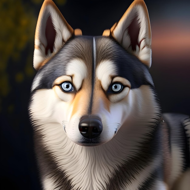 3d Rendering Alaskan Klee Kai Générateur d'IA animale