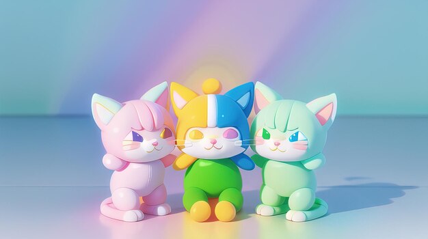 3d rendu d'un mignon chaton