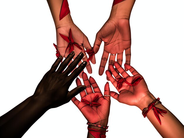 Photo 3d ruban de sensibilisation pour la journée du sida