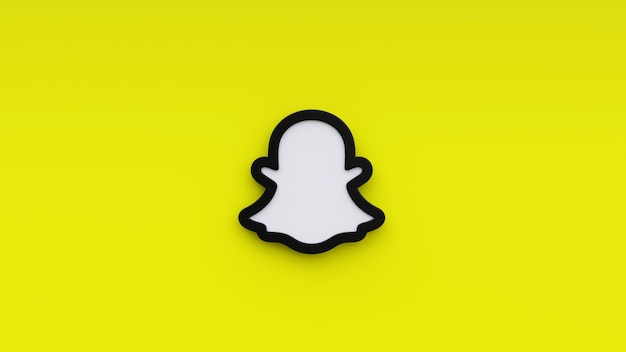 3D Snapchat Logo Background Design asset Illustration des médias sociaux