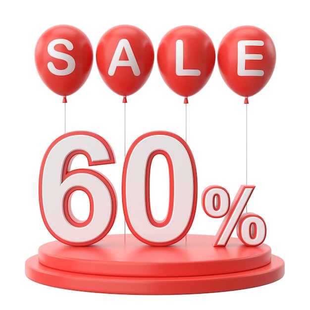 3D soixante pour cent vente 60 vente vente décoration