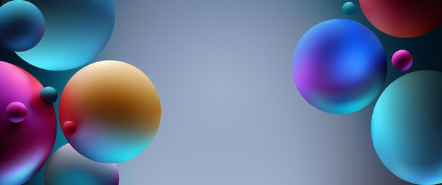 3d spheres vectoor fond coloré