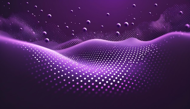 3D techno fond violet avec des points qui coule