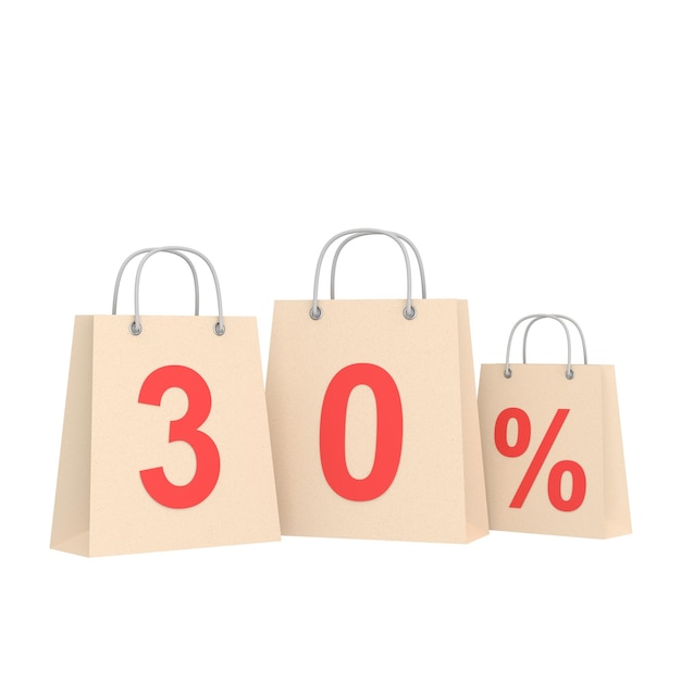 3D trente pour cent de réduction sur 30 décoration de bannière de vente