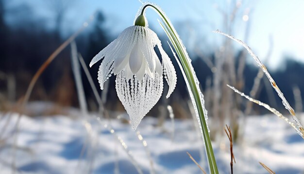 3Image rendu d'une seule goutte de neige élégante