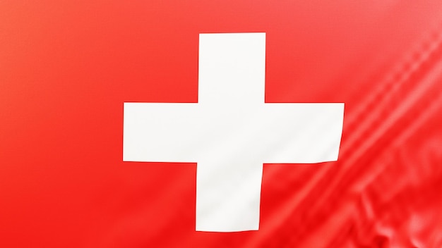 4k haute résolution Suisse drapeau fond d'écran rendu 3D réaliste 198