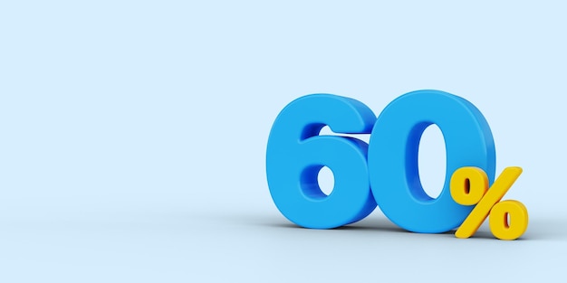 60 % de réduction sur la bannière de vente et le rendu 3d de l'affiche