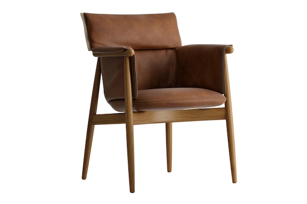 6391 Chaise marron isolée sur fond transparent