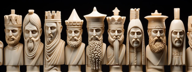 a_chess_set_carved_out_of_ivory_to_look_