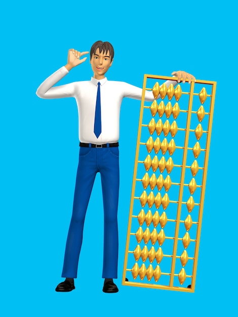 Abacus ou calculatrice ancienne illustration populaire imagination3d