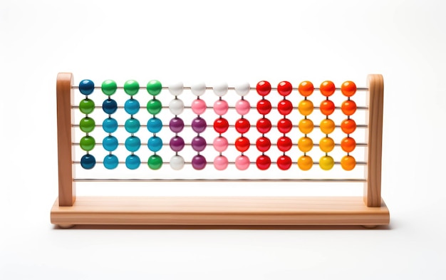 Abacus à perles colorées sur fond blanc