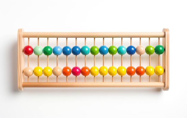 Abacus de perles de mathématiques éducatives sur fond blanc