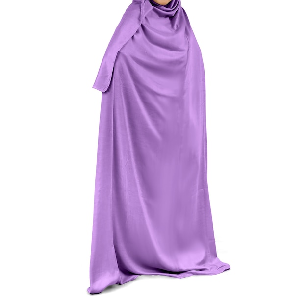 Photo abaya musulmane solide pour femmes, grande taille, robe de prière onepiece islamique hijab thobe à capuche isolée