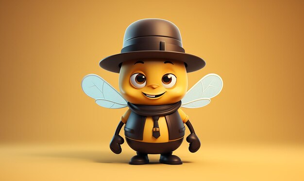 Photo une abeille avec un chapeau et une abeille dessus