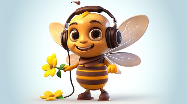 Photo une abeille de dessin animé