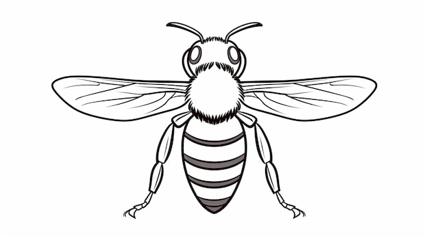 Abeille de dessin à une seule ligne continue