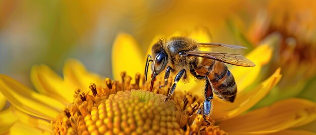 Une abeille diligente au travail