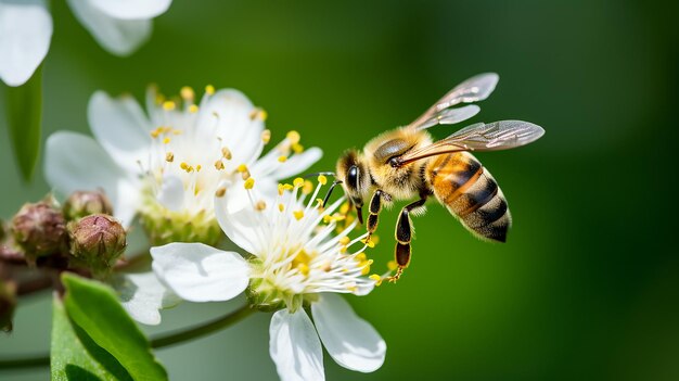 abeille domestique pollinisant l'IA générative