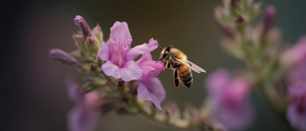 Abeille sur une fleur AI générative