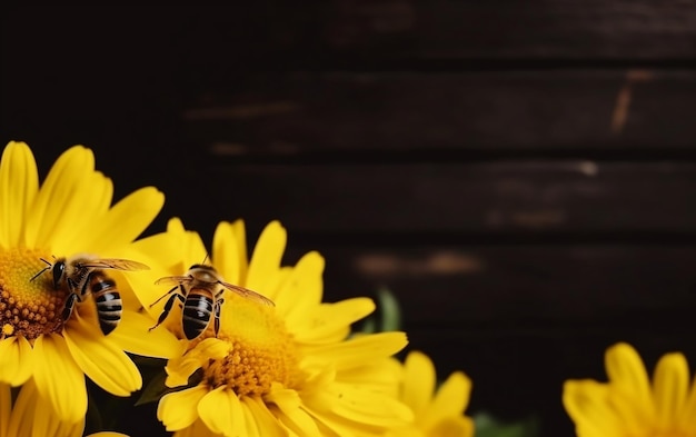 une abeille sur une fleur jaune