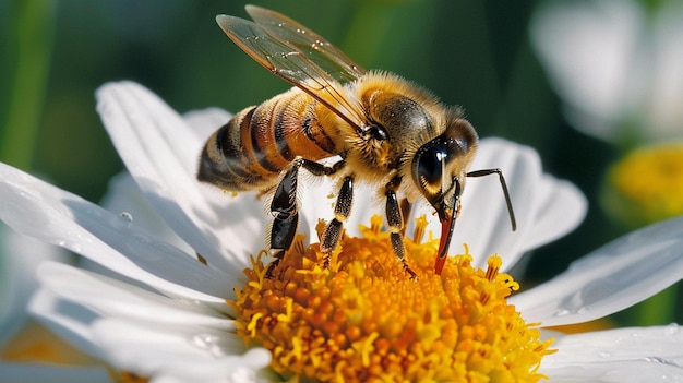 Une abeille sur une fleur
