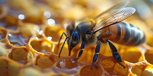 Une abeille sur une fleur